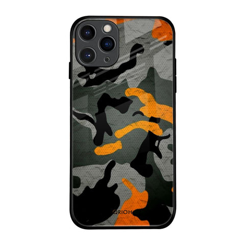 Camouflage Orange iPhone 11 Pro Glass Back Cover Online