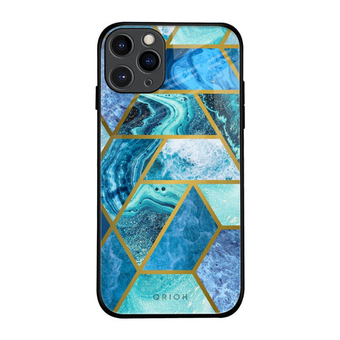 Turquoise Geometrical Marble iPhone 11 Pro Glass Back Cover Online