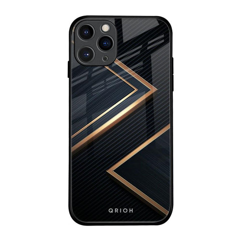 Sleek Golden & Navy iPhone 11 Pro Glass Back Cover Online