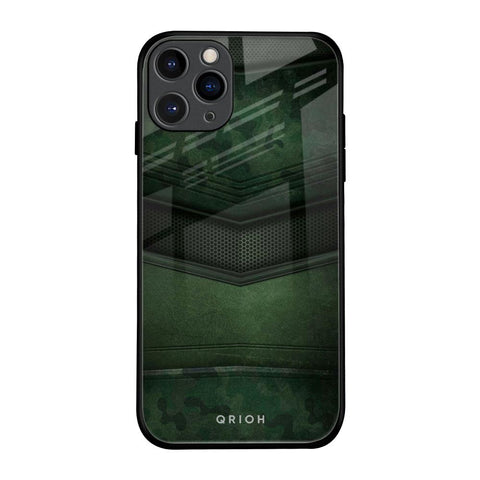 Green Leather iPhone 11 Pro Glass Back Cover Online