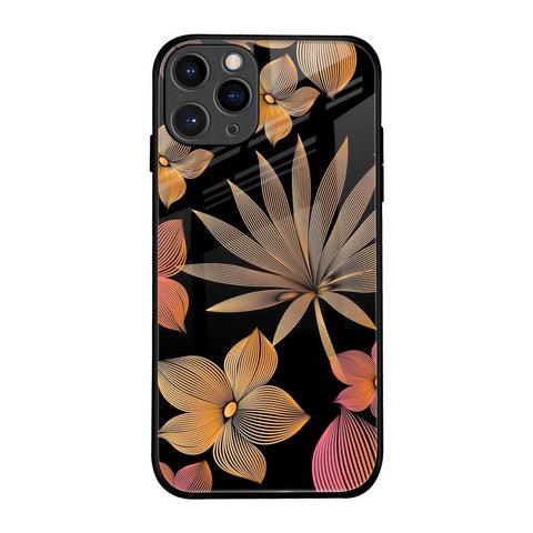 Lines Pattern Flowers iPhone 11 Pro Glass Back Cover Online