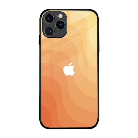Orange Curve Pattern iPhone 11 Pro Glass Back Cover Online