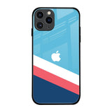 Pink & White Stripes iPhone 11 Pro Glass Back Cover Online