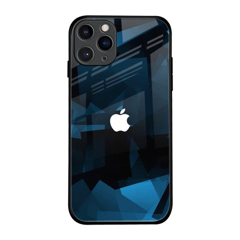 Polygonal Blue Box iPhone 11 Pro Glass Back Cover Online