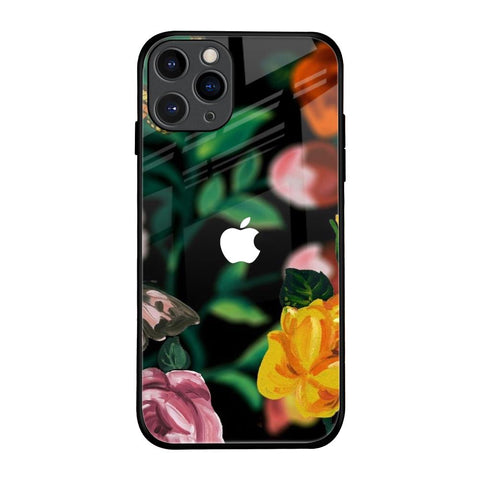 Flowers & Butterfly iPhone 11 Pro Glass Back Cover Online