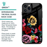 Floral Decorative Glass Case For iPhone 11 Pro