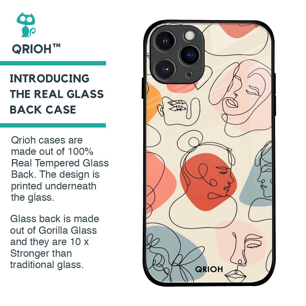 Abstract Faces Glass Case for iPhone 11 Pro
