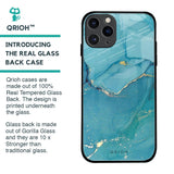 Blue Golden Glitter Glass Case for iPhone 11 Pro