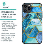 Turquoise Geometrical Marble Glass Case for iPhone 11 Pro