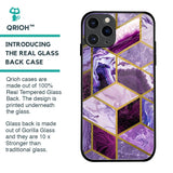 Purple Rhombus Marble Glass Case for iPhone 11 Pro