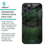 Green Leather Glass Case for iPhone 11 Pro
