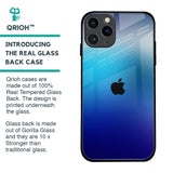 Blue Rhombus Pattern Glass Case for iPhone 11 Pro
