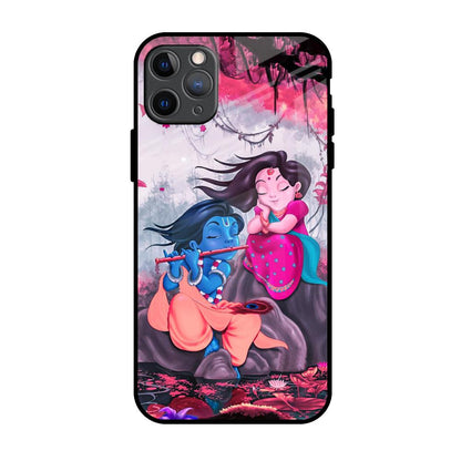 Radha Krishna Art iPhone 11 Pro Max Glass Back Cover Online