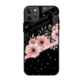 Floral Black Band iPhone 11 Pro Max Glass Back Cover Online