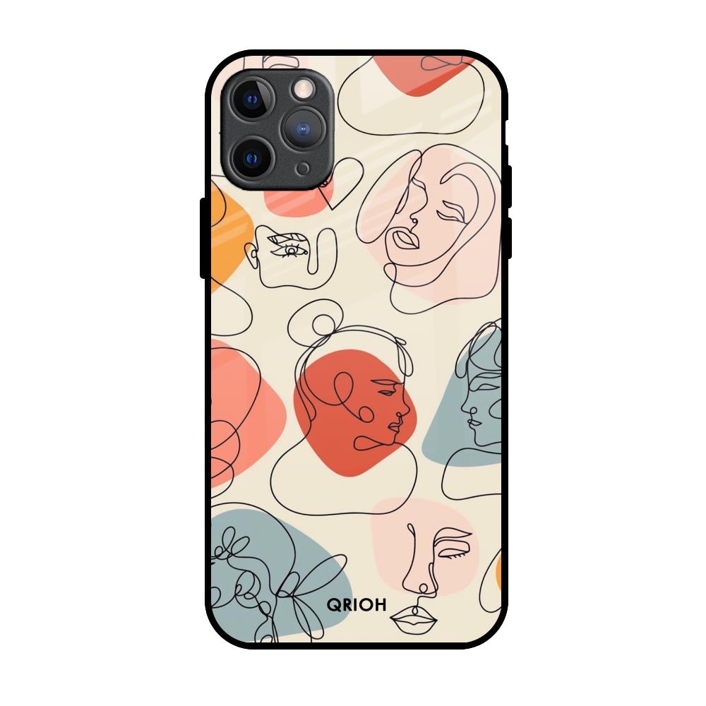 Abstract Faces iPhone 11 Pro Max Glass Back Cover Online