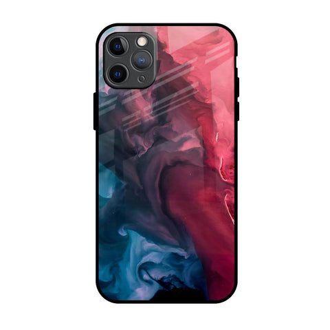 Blue & Red Smoke iPhone 11 Pro Max Glass Back Cover Online