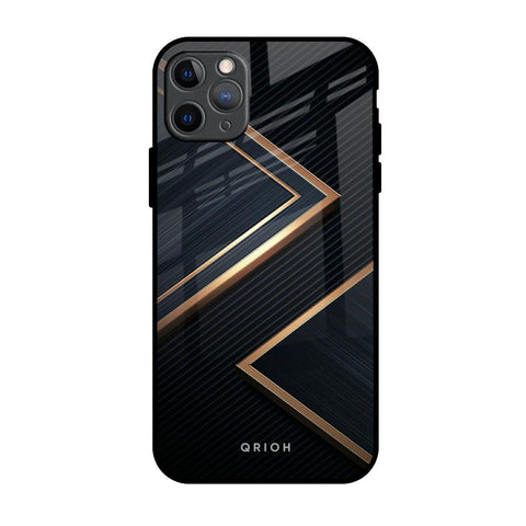 Sleek Golden & Navy iPhone 11 Pro Max Glass Back Cover Online
