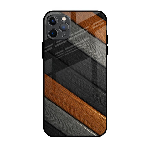 Tri Color Wood iPhone 11 Pro Max Glass Back Cover Online
