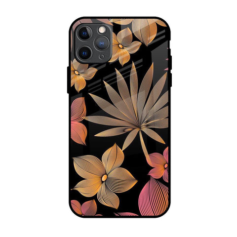 Lines Pattern Flowers iPhone 11 Pro Max Glass Back Cover Online