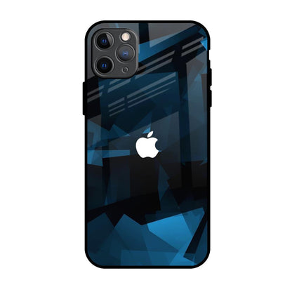 Polygonal Blue Box iPhone 11 Pro Max Glass Back Cover Online