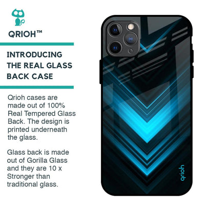 Vertical Blue Arrow Glass Case For iPhone 11 Pro Max