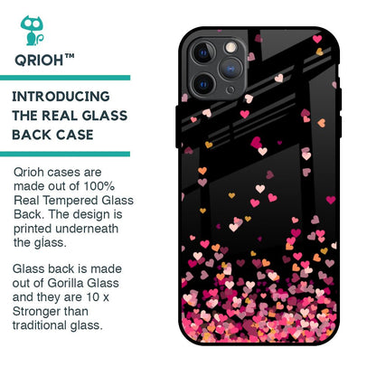 Heart Rain Fall Glass Case For iPhone 11 Pro Max