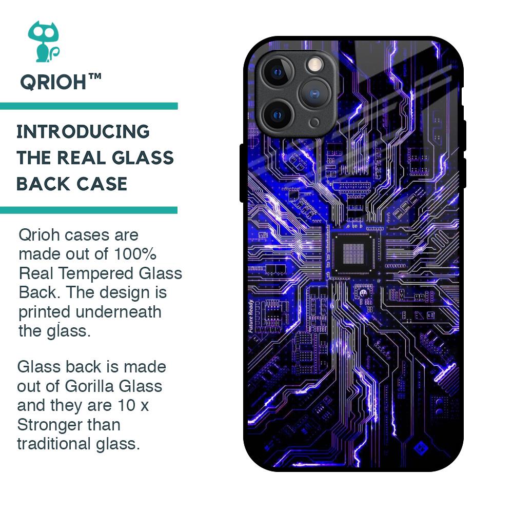 Techno Color Pattern Glass Case For iPhone 11 Pro Max