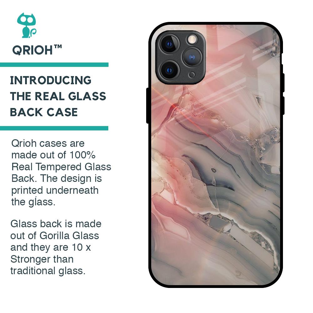 Pink And Grey Marble Glass Case For iPhone 11 Pro Max