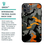 Camouflage Orange Glass Case For iPhone 11 Pro Max