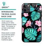 Tropical Leaves & Pink Flowers Glass Case for iPhone 11 Pro Max