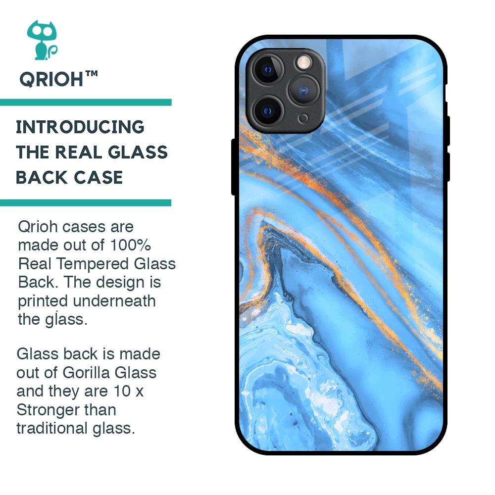 Vibrant Blue Marble Glass Case for iPhone 11 Pro Max