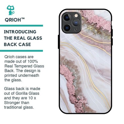Pink & Gold Gllitter Marble Glass Case for iPhone 11 Pro Max