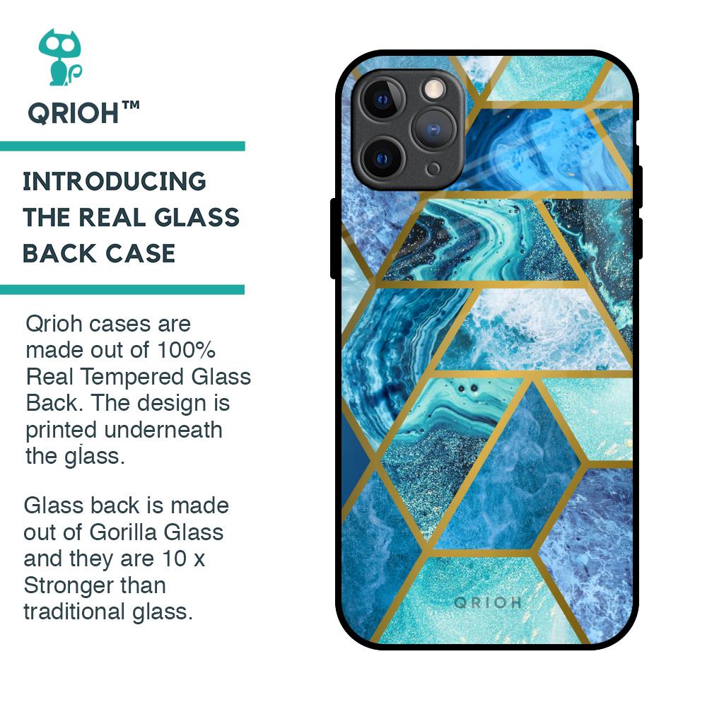 Turquoise Geometrical Marble Glass Case for iPhone 11 Pro Max