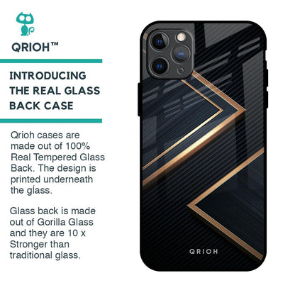 Sleek Golden & Navy Glass Case for iPhone 11 Pro Max