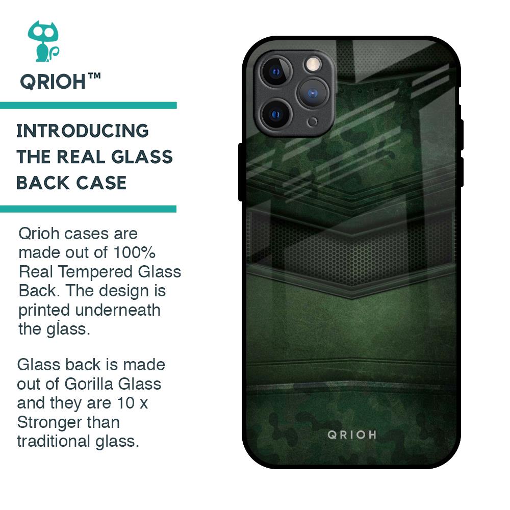 Green Leather Glass Case for iPhone 11 Pro Max