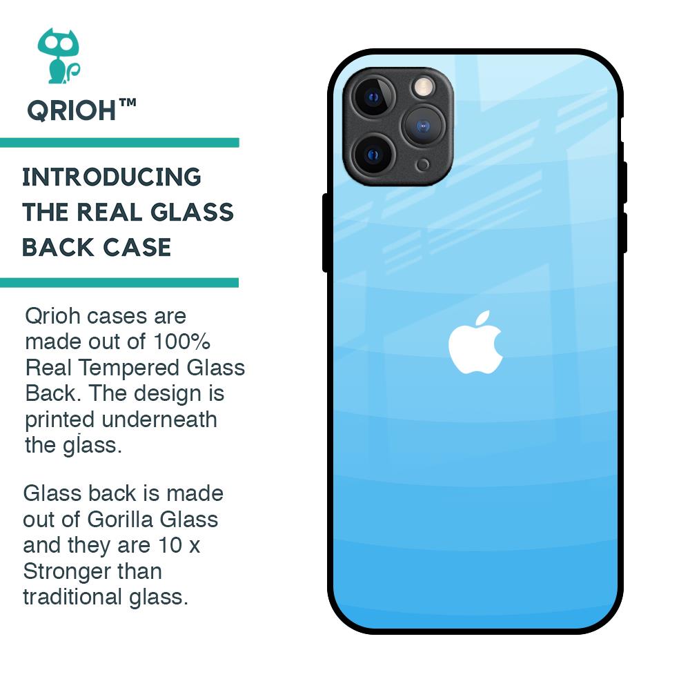 Wavy Blue Pattern Glass Case for iPhone 11 Pro Max