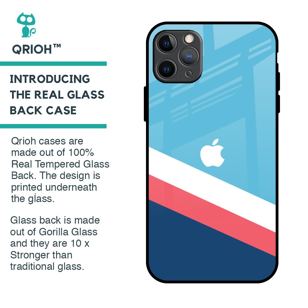 Pink & White Stripes Glass Case For iPhone 11 Pro Max