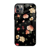 Black Spring Floral Apple iPhone 11 Pro Max Glass Cases & Covers Online