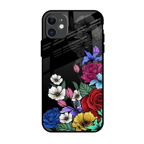 Rose Flower Bunch Art iPhone 11 Glass Back Cover Online