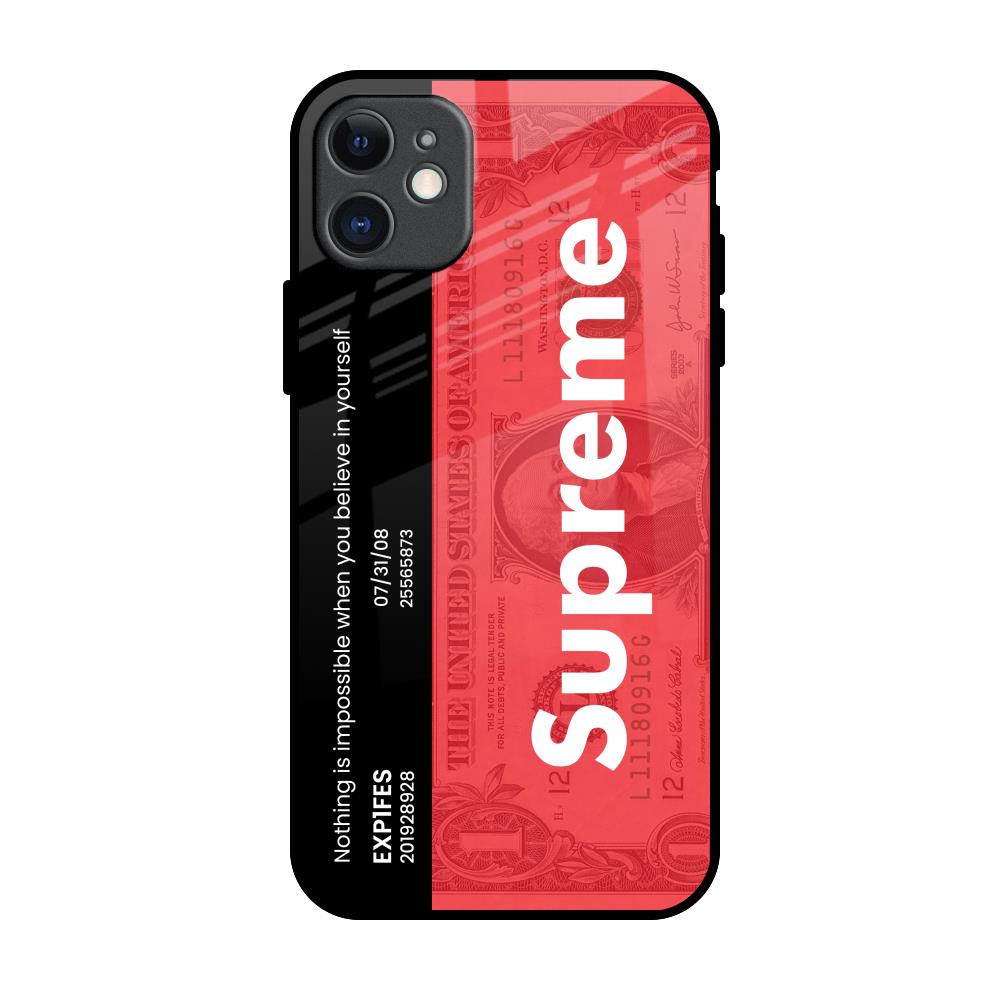 Supreme Ticket iPhone 11 Glass Back Cover Online