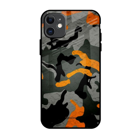 Camouflage Orange iPhone 11 Glass Back Cover Online