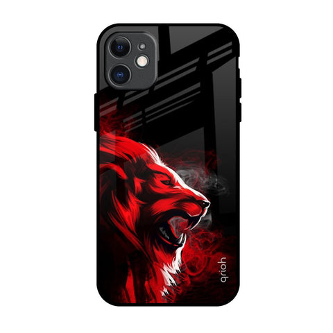 Red Angry Lion iPhone 11 Glass Back Cover Online