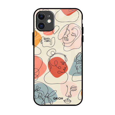 Abstract Faces iPhone 11 Glass Back Cover Online