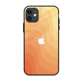 Orange Curve Pattern iPhone 11 Glass Back Cover Online