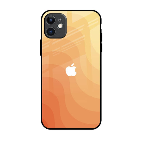 Orange Curve Pattern iPhone 11 Glass Back Cover Online