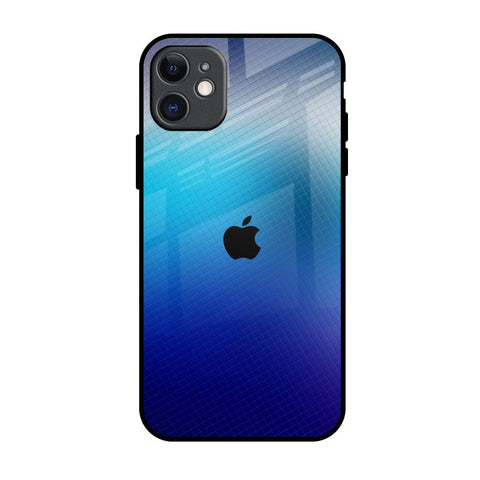 Blue Rhombus Pattern iPhone 11 Glass Back Cover Online