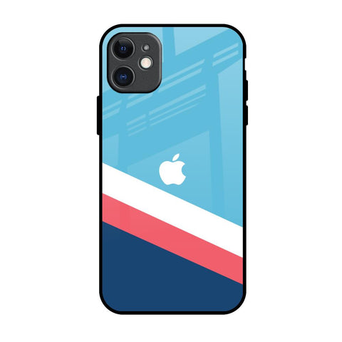 Pink & White Stripes iPhone 11 Glass Back Cover Online