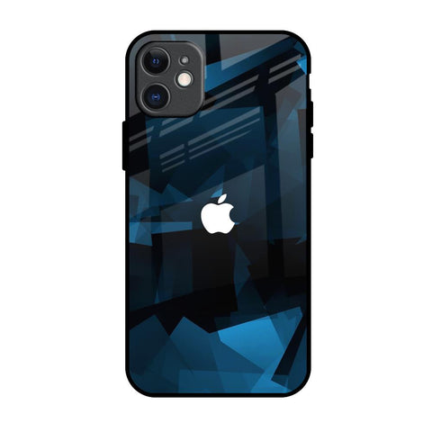 Polygonal Blue Box iPhone 11 Glass Back Cover Online