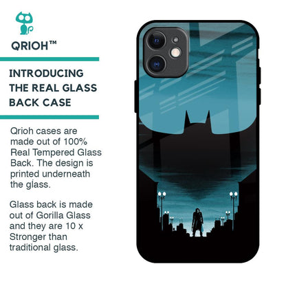 Cyan Bat Glass Case for iPhone 11