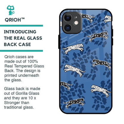 Blue Cheetah Glass Case for iPhone 11